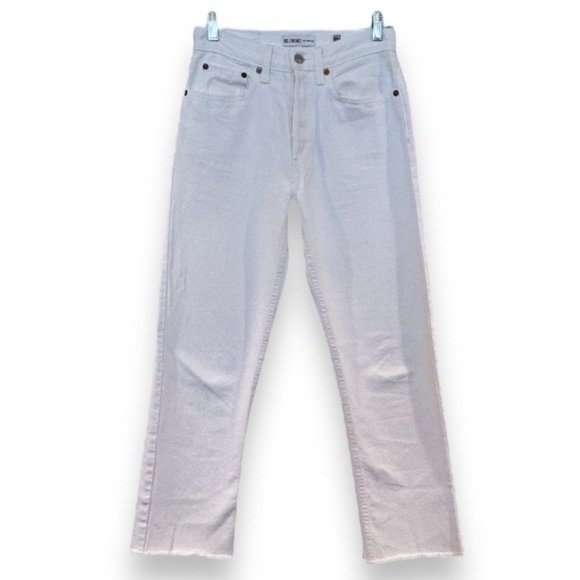 Re/Done Denim - REDONE White Straight Leg High Waist Classic Preppy Designer Denim Jeans 26
